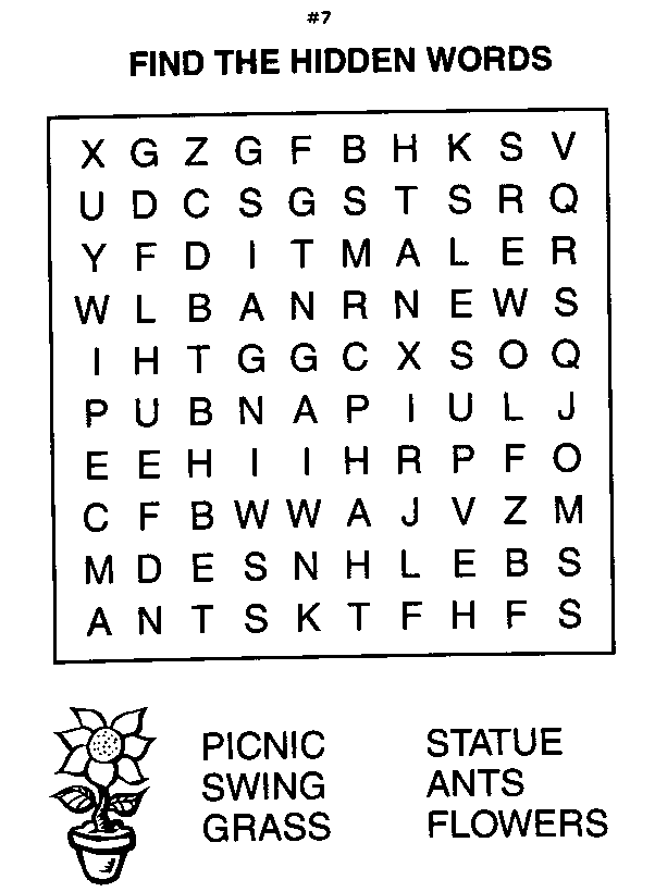 Printable word search puzzles