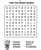 word search puzzle worksheet