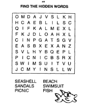 word search worksheet for kids